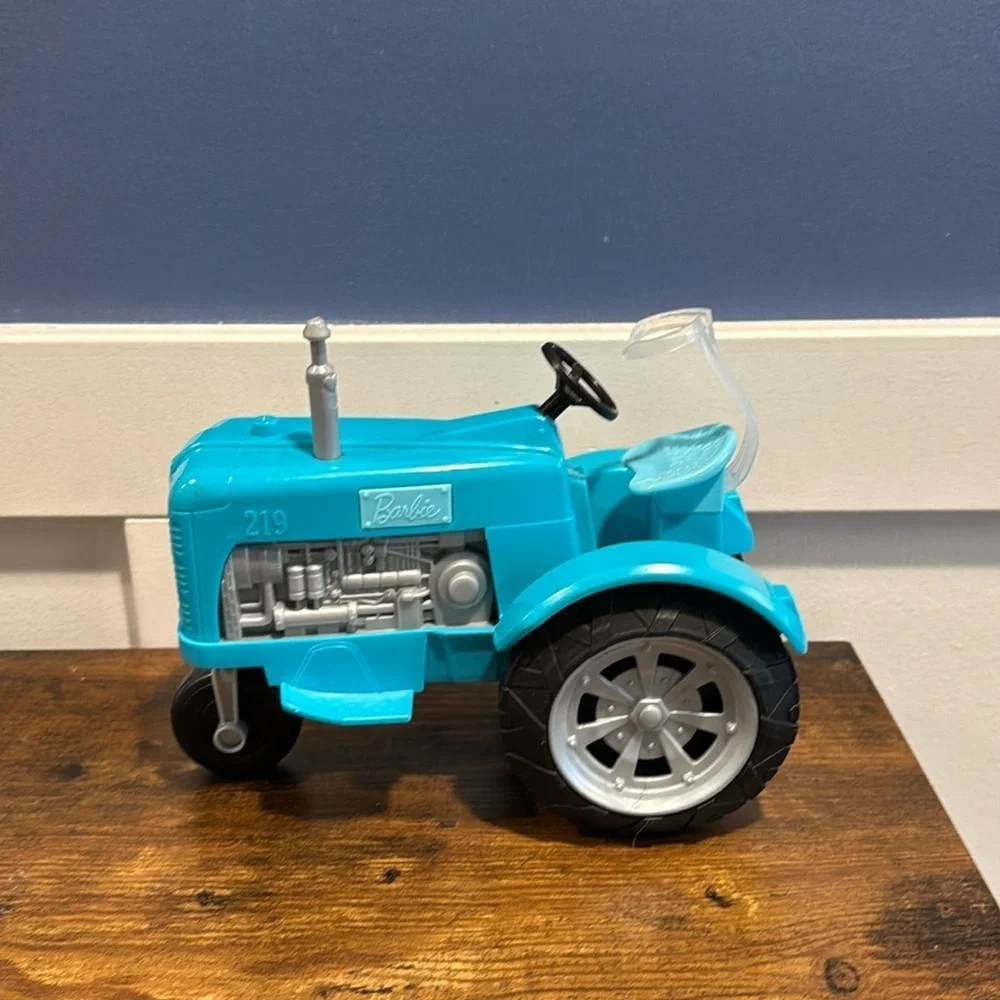 2017 Mattel Barbie Tractor - Blue with Barbie holder attached